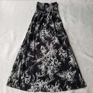 Calvin Klein Smocked Tube Top Maxi Dress Summer Strapless Boho Beach Long Dress